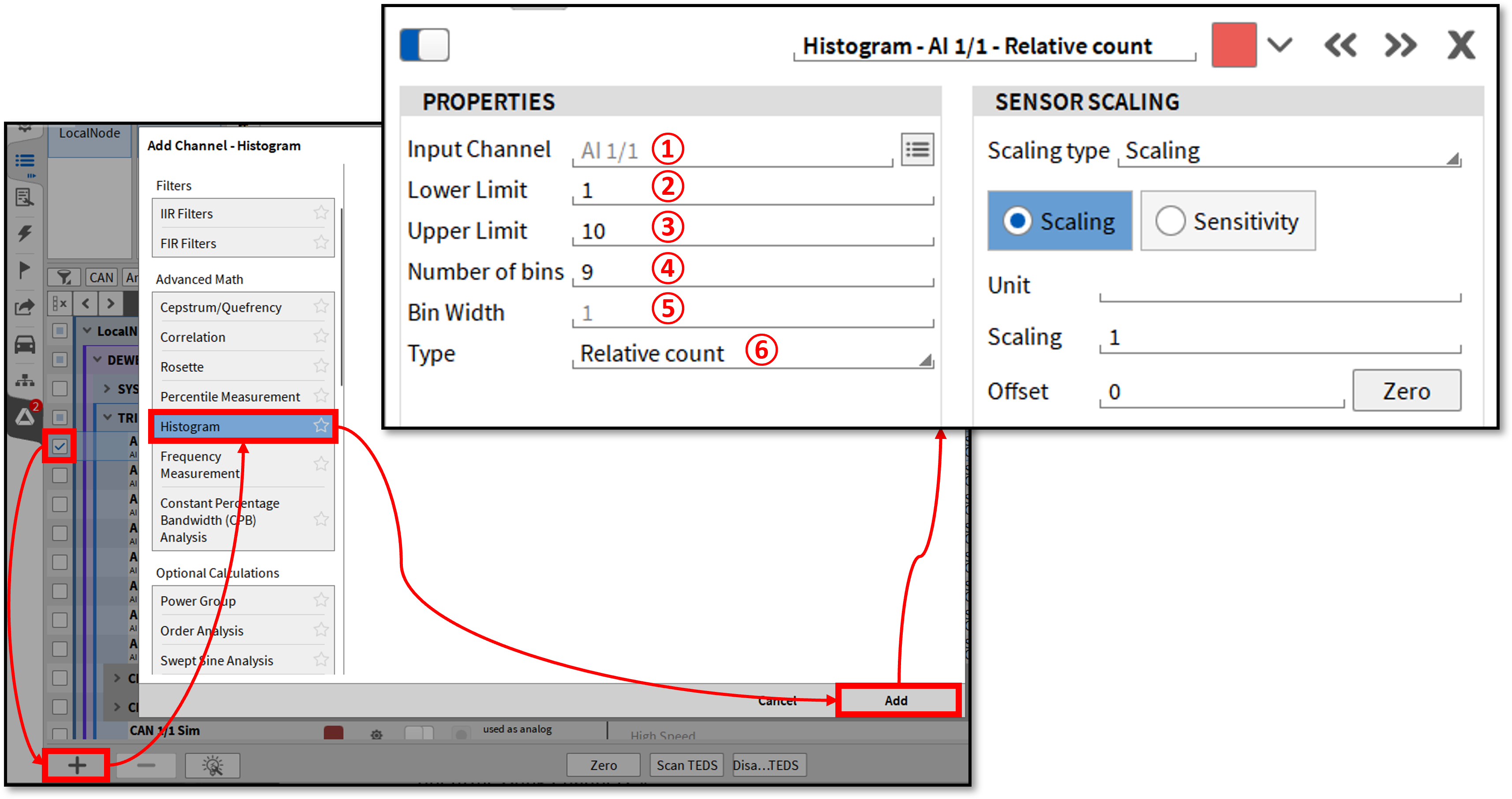 Histogramm anlegen und konfigurieren