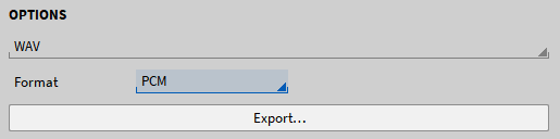 Exportoptionen für eine \*.wav-Datei