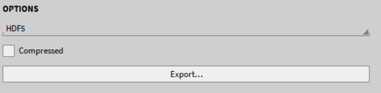 Exportoptionen für eine \*.h5-file