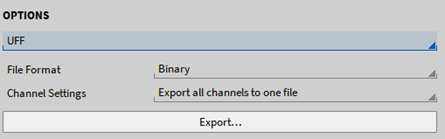 Exportoptionen für eine \*.uff-Datei