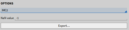 Exportoptionen für eine \*.imc2-Datei
