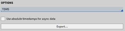 Exportoptionen für eine \*.tdms-Datei