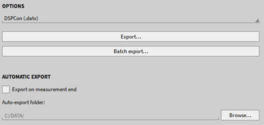 Exportoptionen für eine \*.datx-Datei