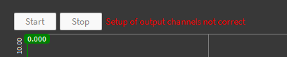 Warnung im Stream Output Instrument, wenn ein Analog-Output-Kanal verwendet wird, welcher den falschen Modus ausgewählt hat