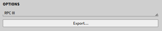 Export options for a \*.rsp-file