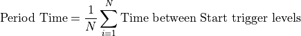 \text{Period Time} = \frac{1}{N}\sum_{i = 1}^{N}\text{Time between Start trigger levels}