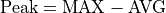 \text{Peak} = \text{MAX} - \text{AVG}