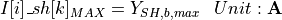 \begin{aligned}
I[i]\_sh[k]_{MAX} &= Y_{SH,b,max} & Unit: \textbf{A}
\end{aligned}