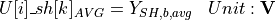 \begin{aligned}
U[i]\_sh[k]_{AVG} &= Y_{SH,b,avg} & Unit: \textbf{V}
\end{aligned}